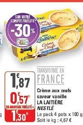 Crème aux œufs saveur vanille LA LAITIÈRE NESTLÉ