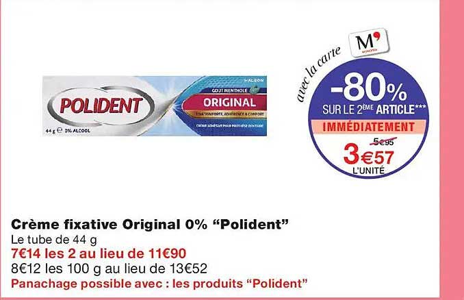 Crème fixative Original 0% “Polident”