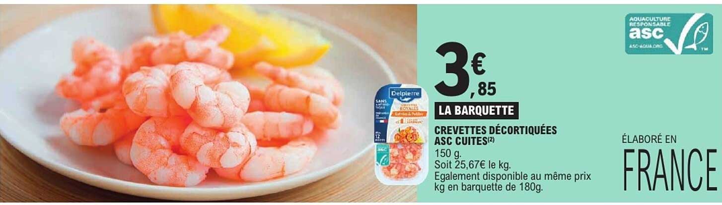CREVETTES DÉCORTIQUÉES ASC CUITES
