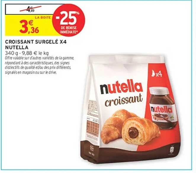 CROISSANT SURGELÉ X4 NUTELLA