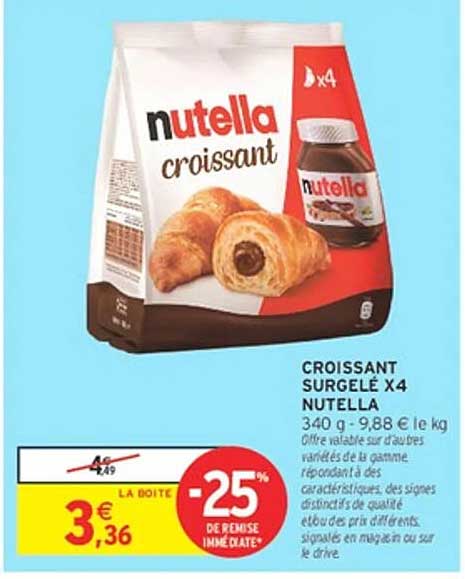 CROISSANT SURGELÉ X4 NUTELLA