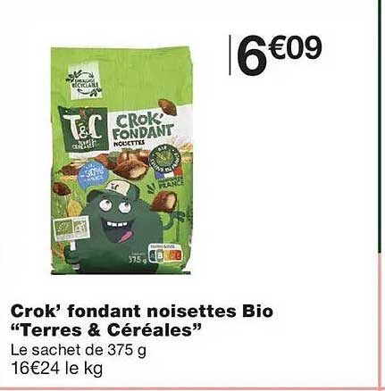 Crok’ fondant noisettes Bio “Terres & Céréales”