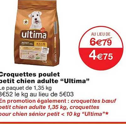 Croquettes poulet petit chien adulte “Ultima”
