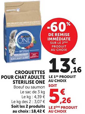 CROQUETTES POUR CHAT ADULTE STERILISE ONE