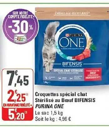 Croquettes spécial chat Stérilisé au Boeuf BIFENSIS PURINA ONE