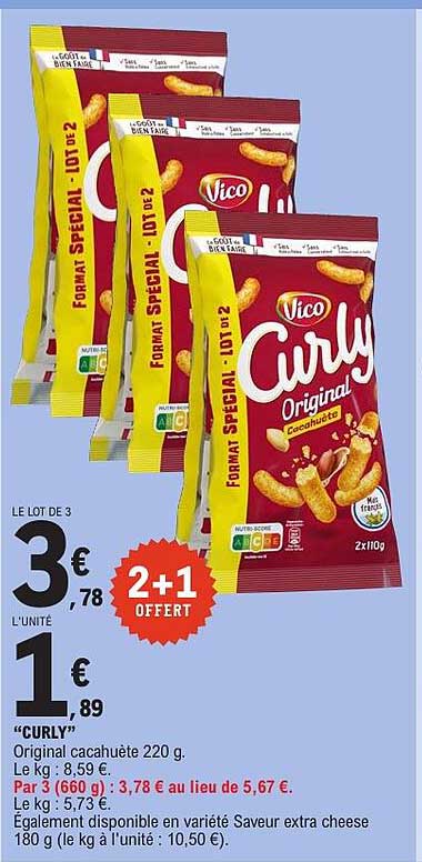 “CURLY” Original cacahuète 220 g.