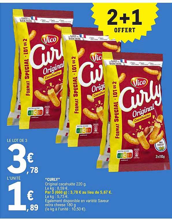 CURLY Original cacahuète 220 g