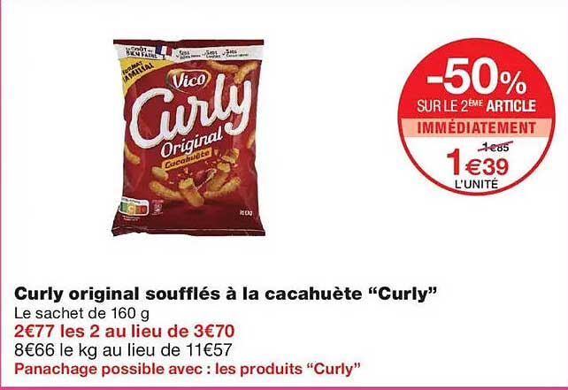 Curly original soufflés à la cacahuète “Curly”