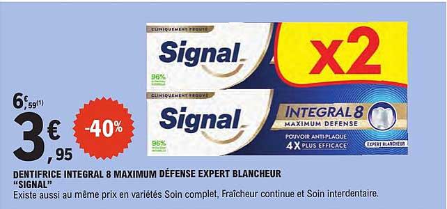 DENTIFRICE INTEGRAL 8 MAXIMUM DÉFENSE EXPERT BLANCHEUR "SIGNAL"