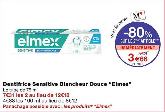 Dentifrice Sensitive Blancheur Douce “Elmex”