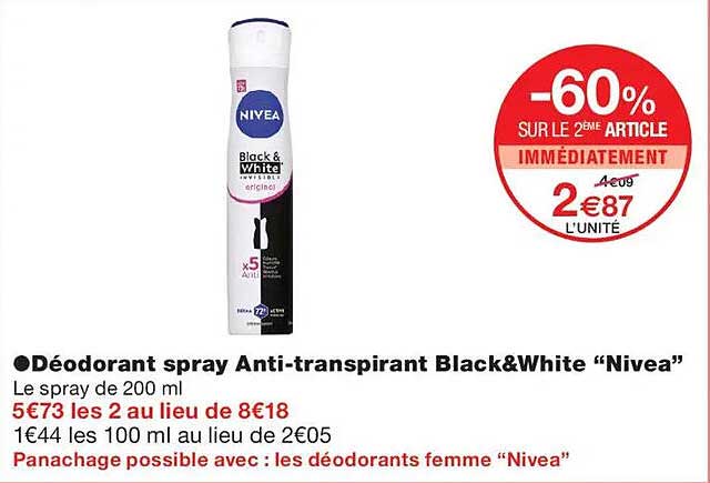 Déodorant spray Anti-transpirant Black&White “Nivea”