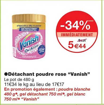 Détachant poudre rose “Vanish”