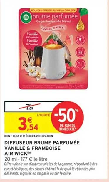 DIFFUSEUR BRUME PARFUMÉE VANILLE & FRAMBOISE AIR WICK