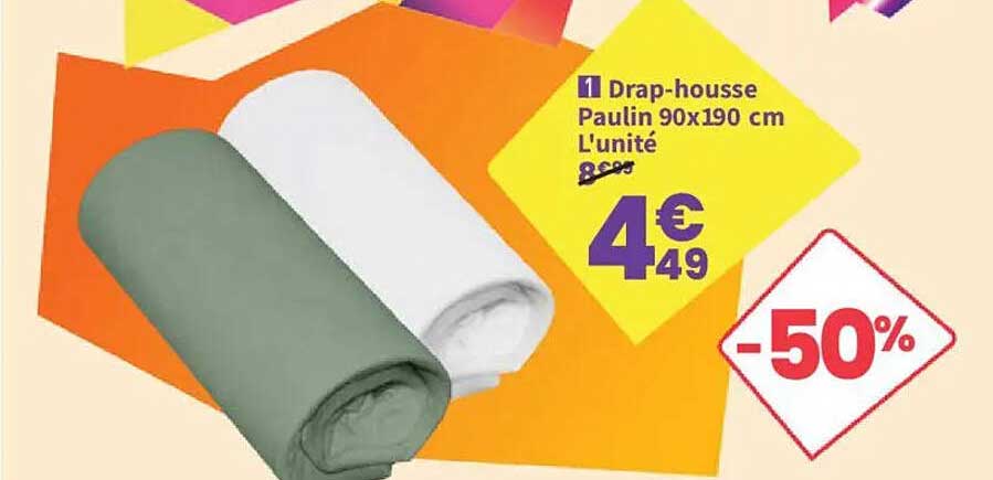 Drap-housse Paulin 90x190 cm L'unité