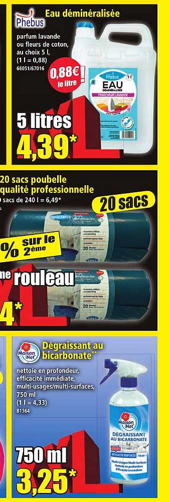 Eau déminéralisée parfum lavande ou fleurs de coton, au choix 5 l, (1 l = 0,88)