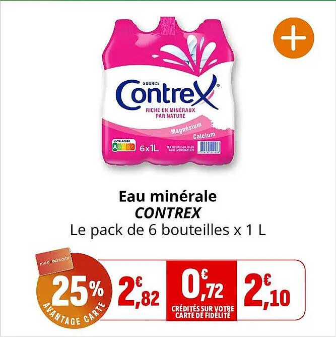 Eau minérale CONTREX Le pack de 6 bouteilles x 1 L