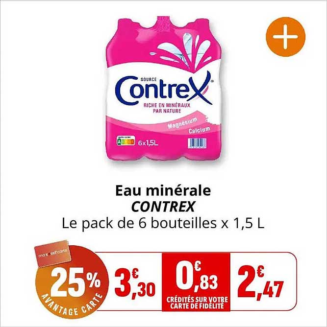 Eau minérale CONTREX Le pack de 6 bouteilles x 1,5 L