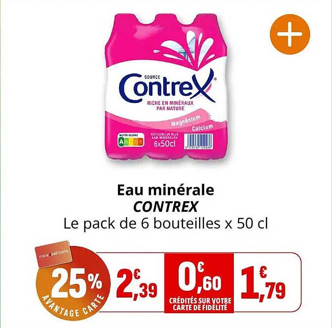 Eau minérale CONTREX Le pack de 6 bouteilles x 50 cl
