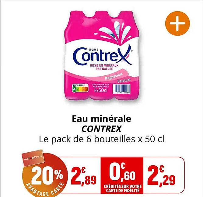 Eau minérale CONTREX Le pack de 6 bouteilles x 50 cl