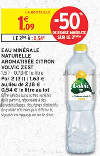 EAU MINÉRALE NATURELLE AROMATISÉE CITRON VOLVIC ZEST