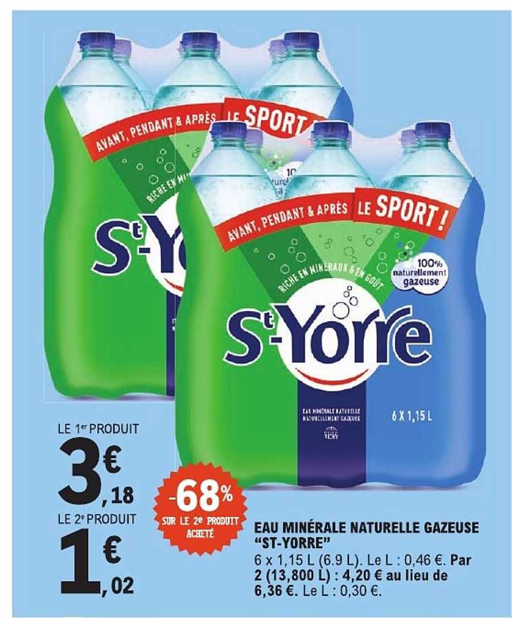 EAU MINÉRALE NATURELLE GAZEUSE “ST-YORRE”
