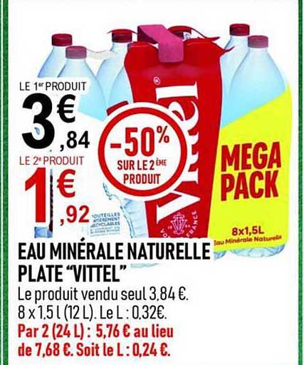 EAU MINÉRALE NATURELLE PLATE “VITTEL”