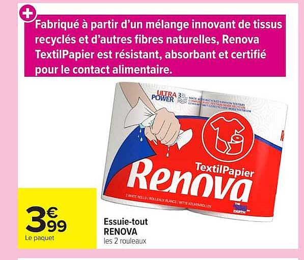 Essuie-tout RENOVA les 2 rouleaux
