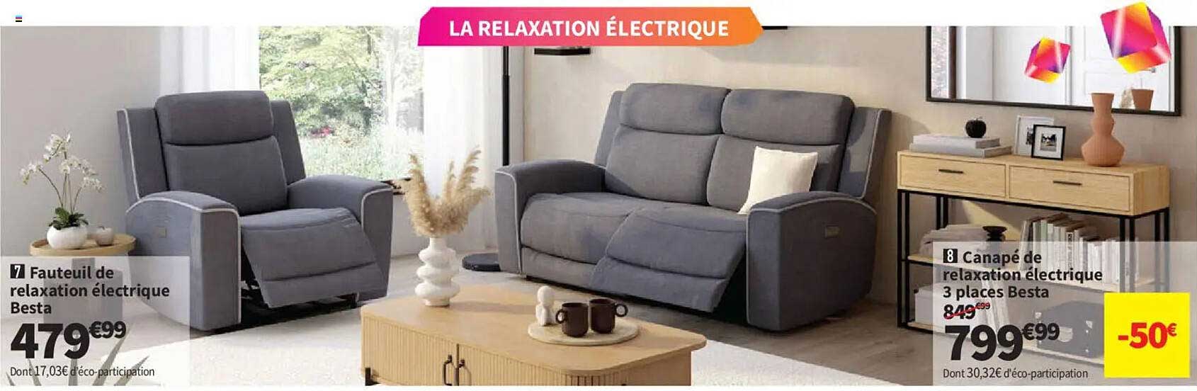 Fauteuil de relaxation électrique Besta