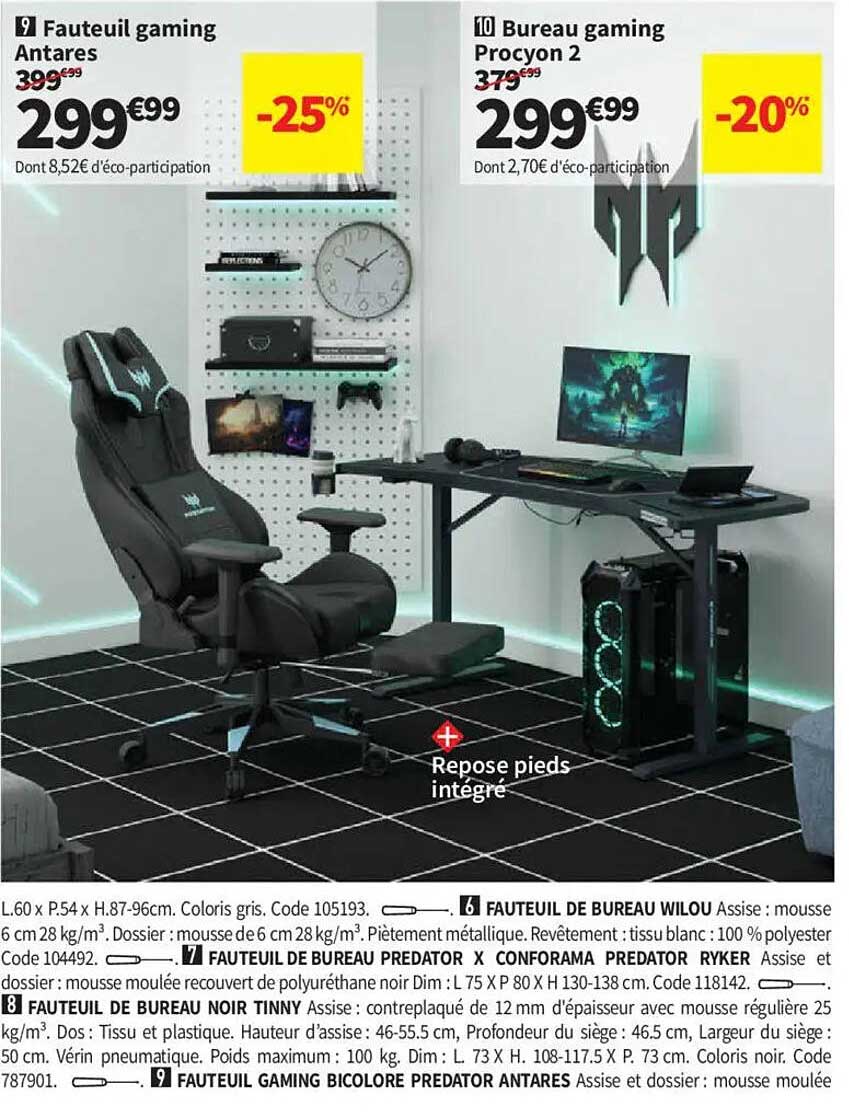 Fauteuil gaming Antares