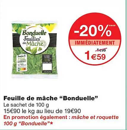 Feuille de mâche “Bonduelle”