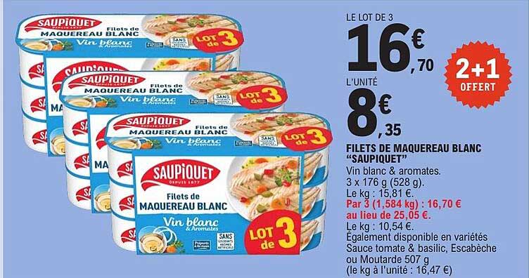 FILETS DE MAQUEREAU BLANC "SAUPIQUET"