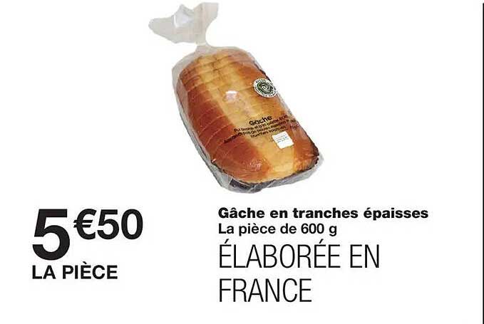 Gâche en tranches épaisses