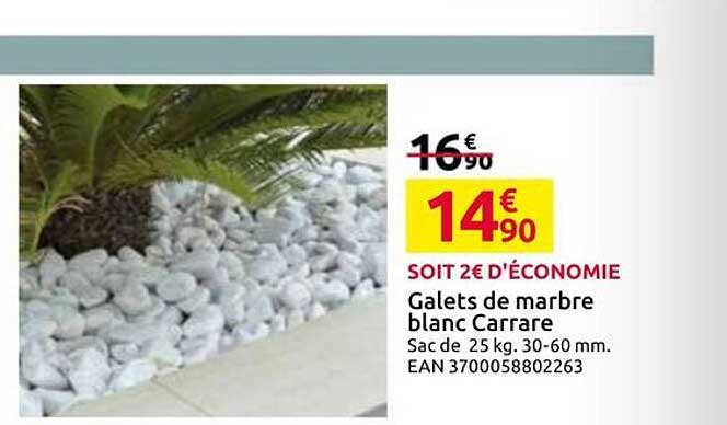 Galets de marbre blanc Carrara