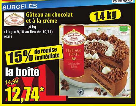 Gâteau au chocolat et à la crème