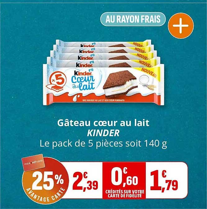 Gâteau cœur au lait KINDER