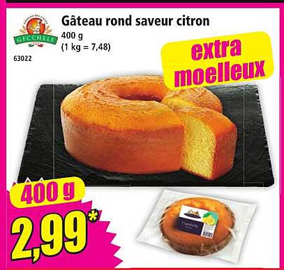Gâteau rond saveur citron
