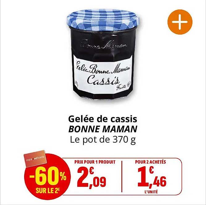 Gelée de cassis BONNE MAMAN Le pot de 370 g