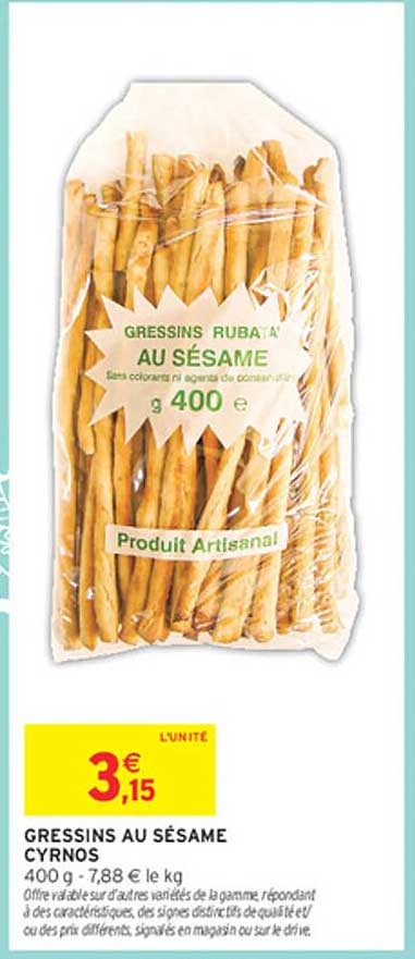 GRESSINS AU SÉSAME CYRNOS 400 g
