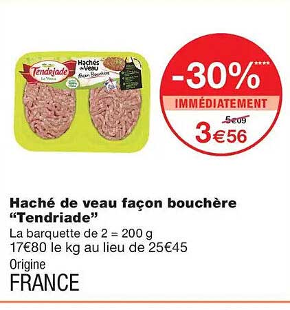 Haché de veau façon bouchère “Tendriade”