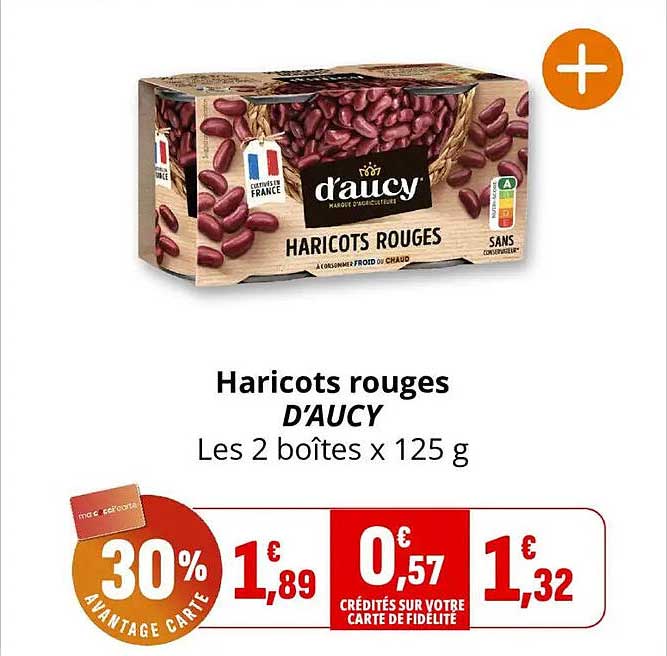 Haricots rouges D’AUCY Les 2 boîtes x 125 g