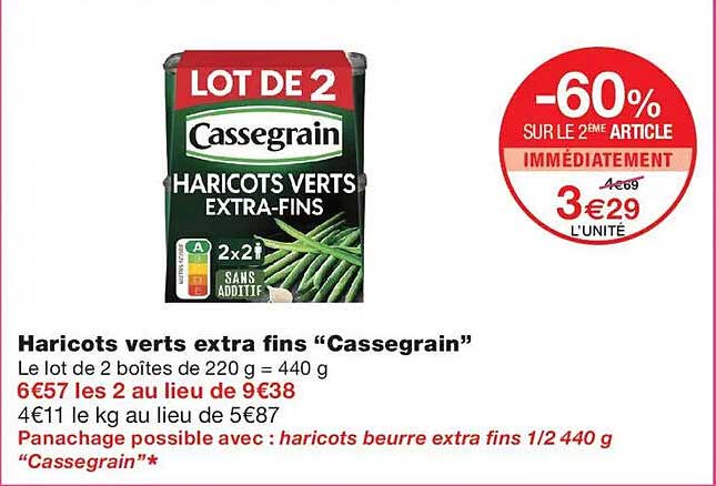 Haricots verts extra fins “Cassegrain”