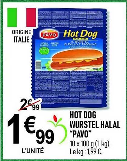 HOT DOG WURSTEL HALAL "PAVO"