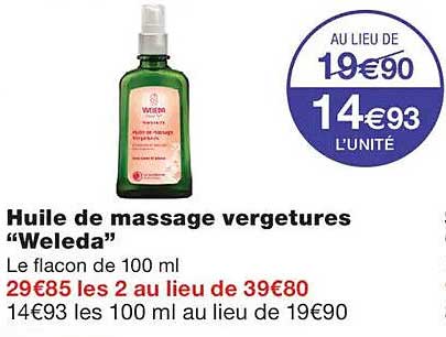 Huile de massage vergétures “Weleda”