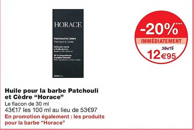 Huile pour la barbe Patchouli et Cedre "Horace"