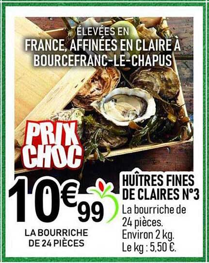 HUÎTRES FINES DE CLAIRES N°3