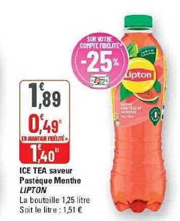 ICE TEA saveur Pastèque Menthe LIPTON