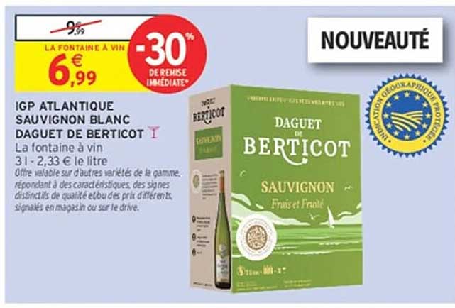 IGP ATLANTIQUE SAUVIGNON BLANC DAGUET DE BERTICOT