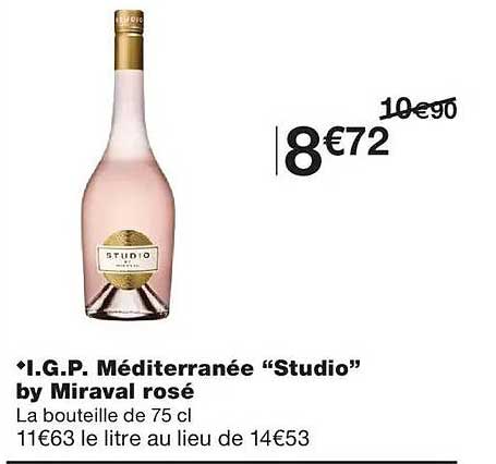 I.G.P. Méditerranée “Studio” by Miraval rosé
