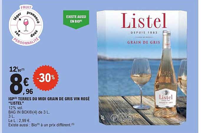IGP TERRES DU MIDI GRAIN DE GRIS VIN ROSÉ “LISTEL”