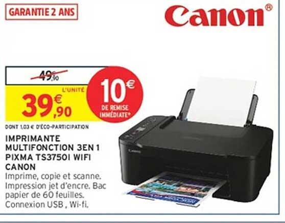 IMPRIMANTE MULTIFONCTION 3EN1 PIXMA TS3750I WIFI CANON